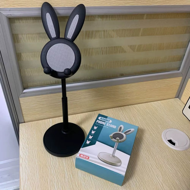 Rabbit Shape Mobile Phone Holder Stand Desktop Metal Desktop Lazy Selfie Live Support Shelf for Phone Pad Tablet Laptop Stand